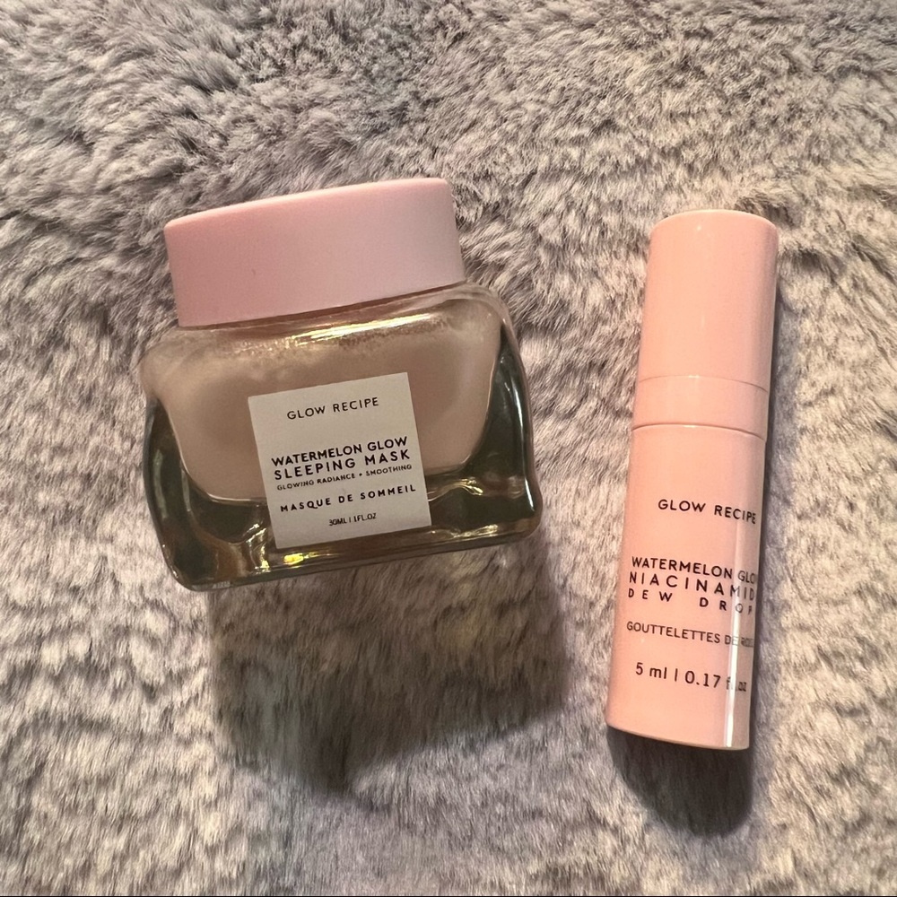 Glow Recipe LOT watermelon sleeping mask + niacinamide dew drops NWOB